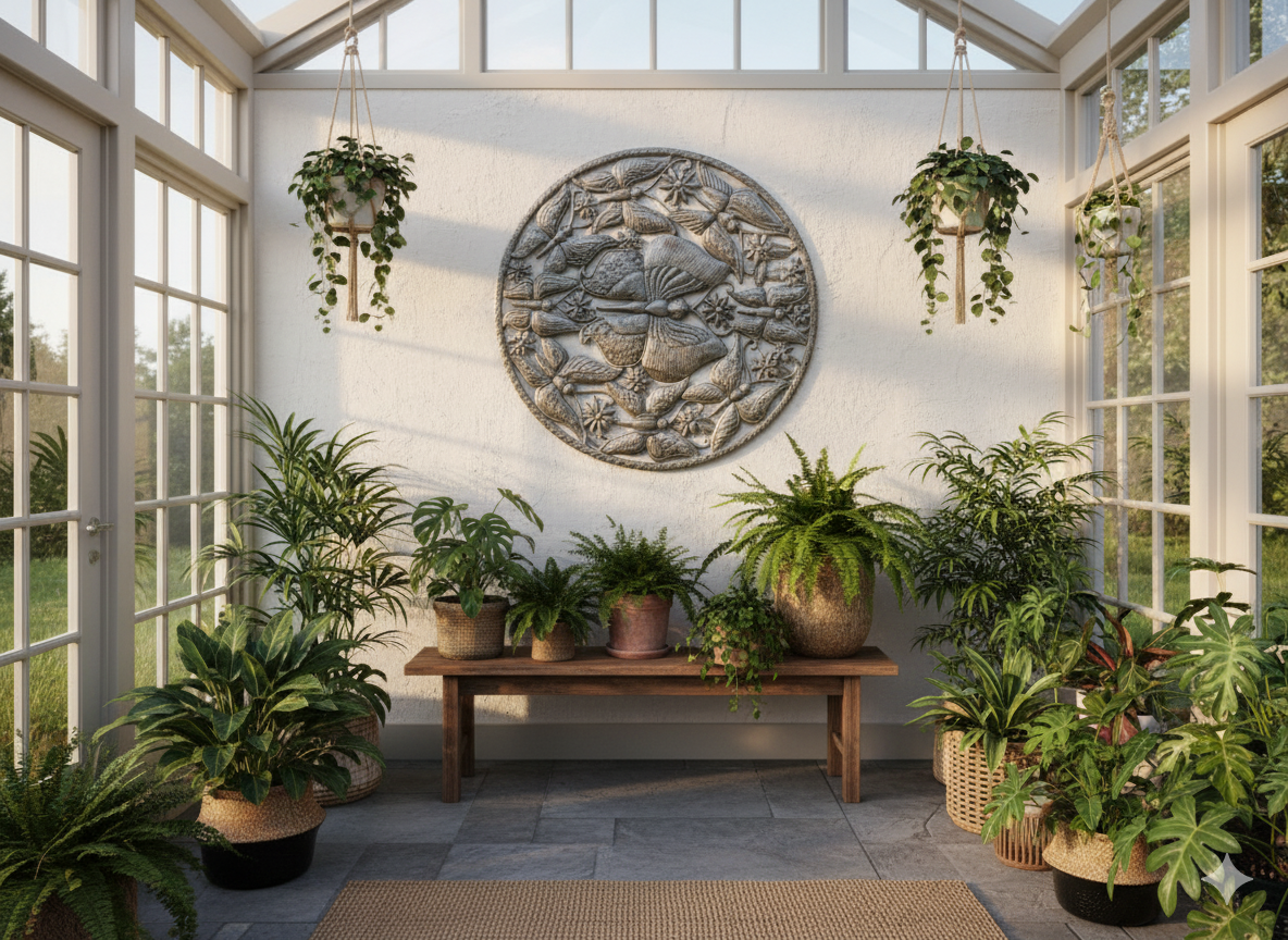 Butterflies and Flowers Metal Wall Sculpture – Handmade by Haitian Artisans.