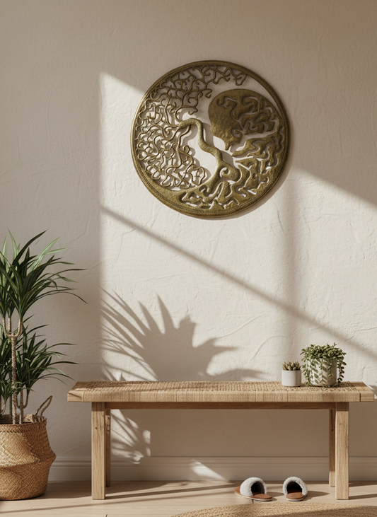 Haitian Handcrafted Metal Tree of Life Wall Hanging – Recycled Art.