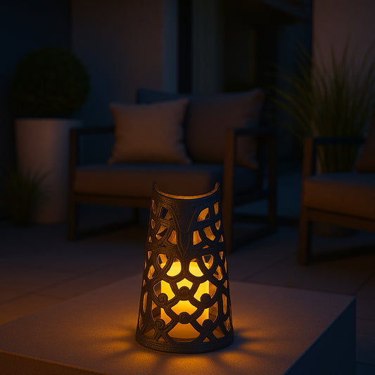 Handcrafted Metal Owl Candle Holder – Haitian Artisan Home Decor.