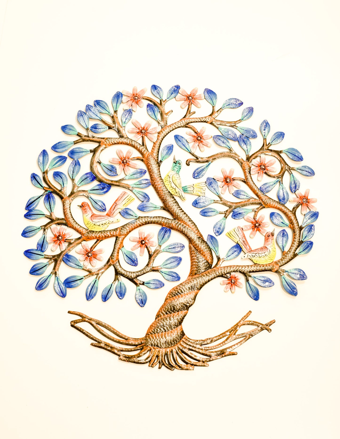 Painted Singing Birds in Tree