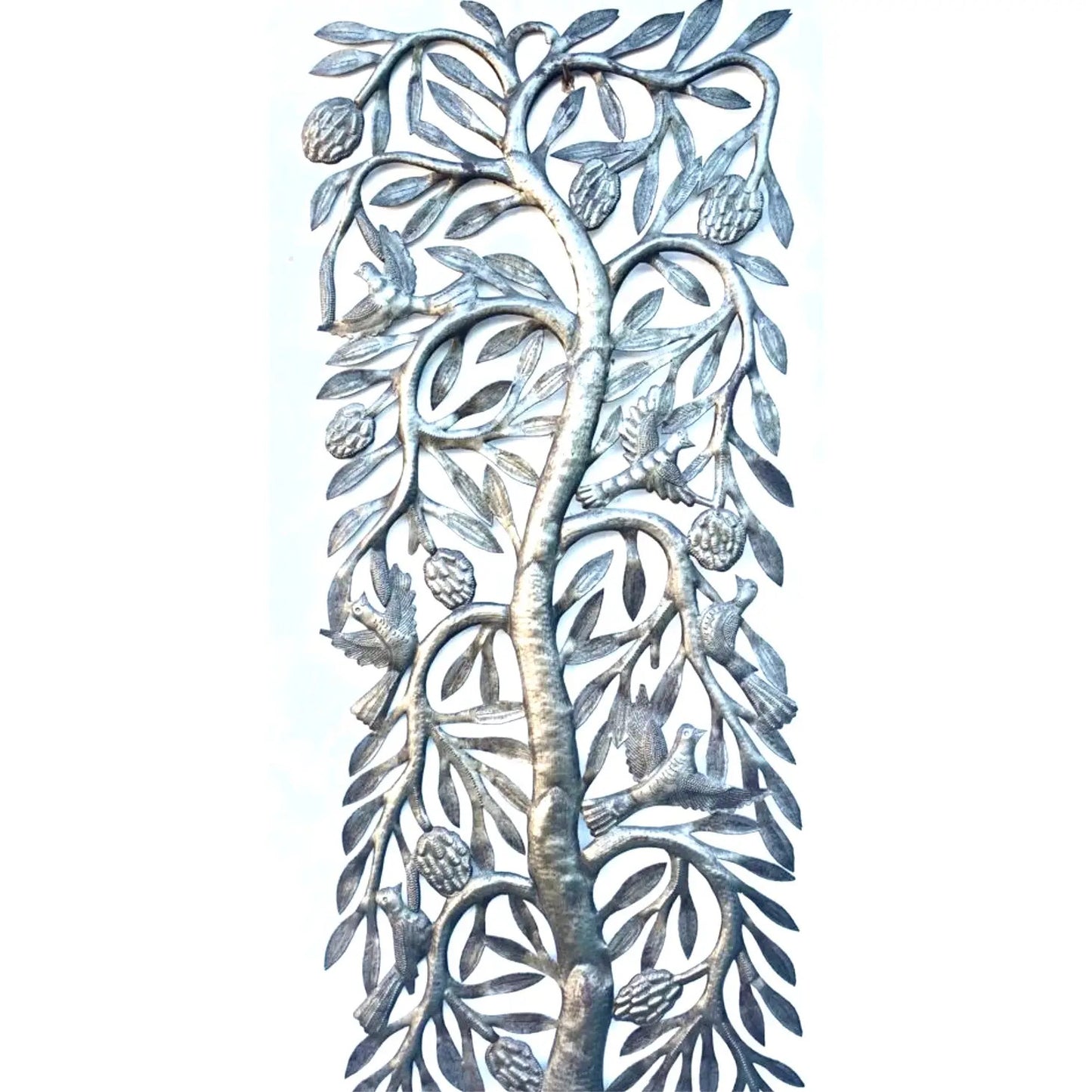 Painted Tall Tree with Birds