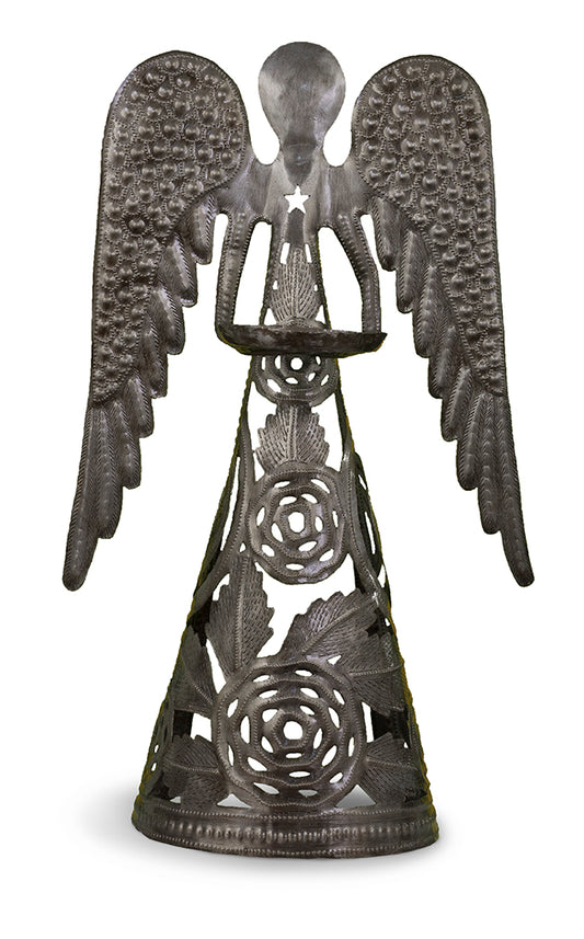 Standing Rose Angel Candle Holder