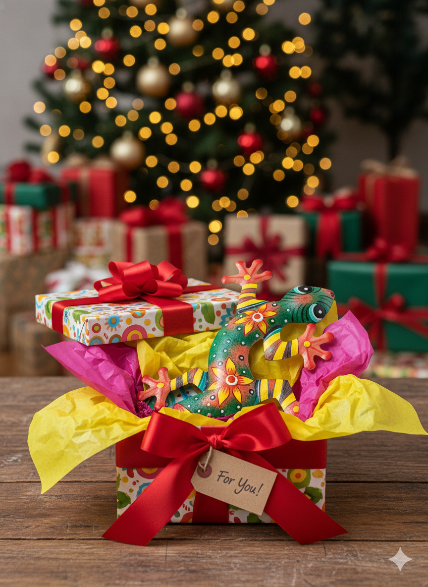 Colorful Gecko Metal Wall Art – Handmade by Haitian Artisans.