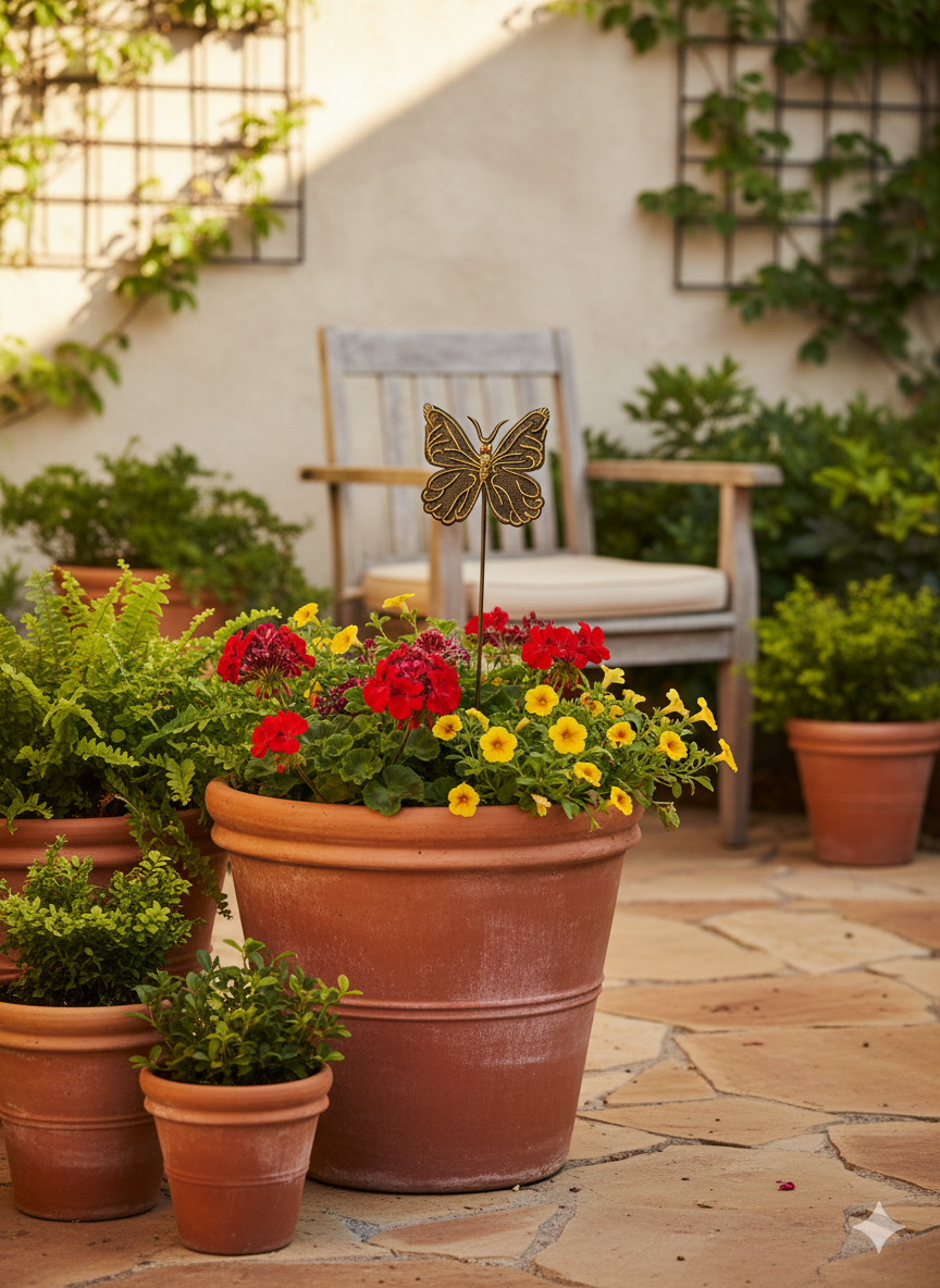 Handmade Metal Butterfly Garden Stake – Haitian Artisan Outdoor Decor.