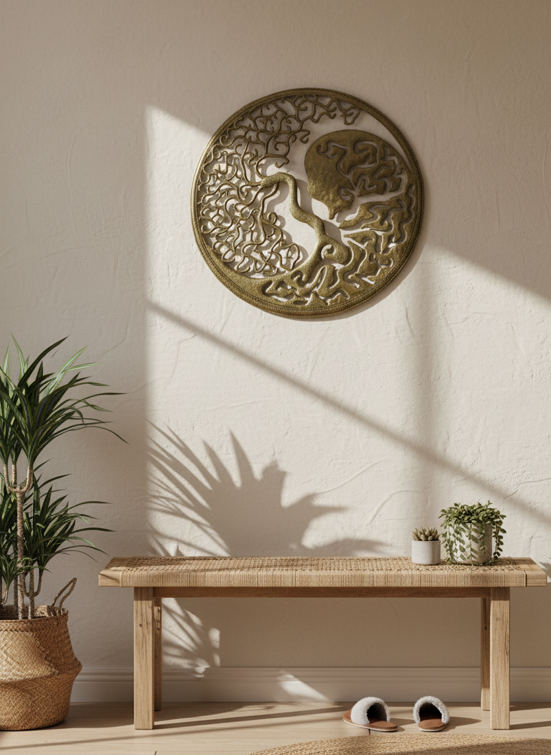 Haitian Handcrafted Metal Tree of Life Wall Hanging – Recycled Art.