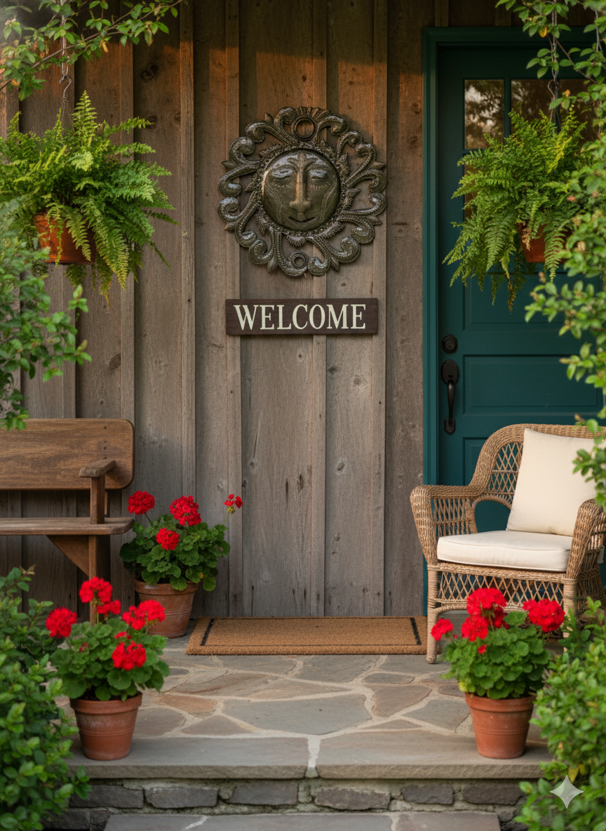 Haitian Metal Sun Face – Handcrafted Artisan Wall Sculpture.