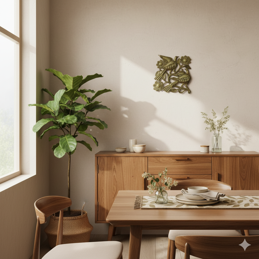 Handmade Three Birds Metal Wall Art – Haitian Artisan Nature Decor.