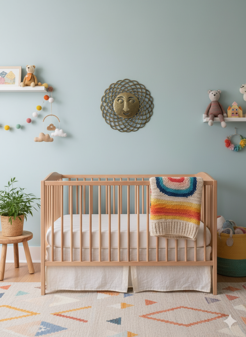 Haitian Handcrafted Metal Sun Face Wall Decor - Smiling Celestial Art.