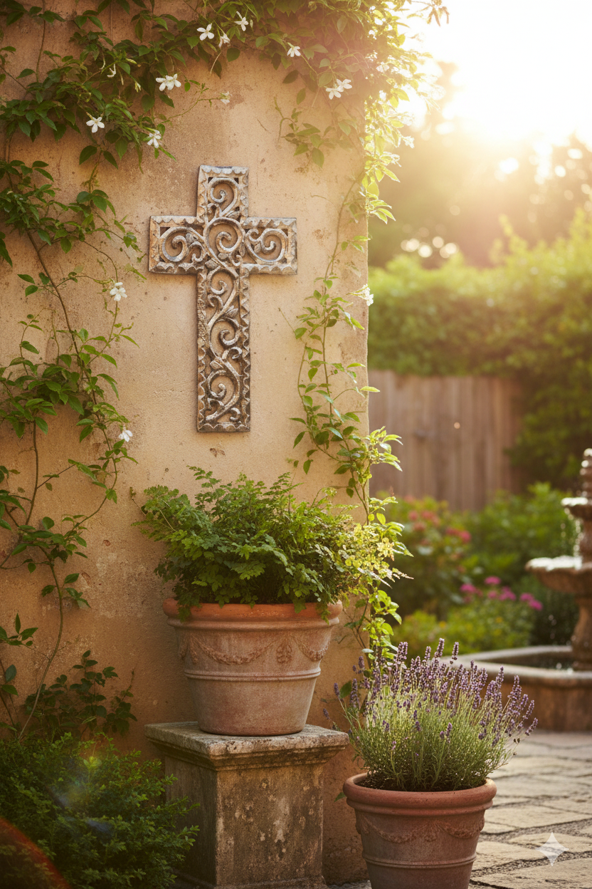 Handcrafted Metal Saxon Cross Wall Art – Haitian Artisan Decor.