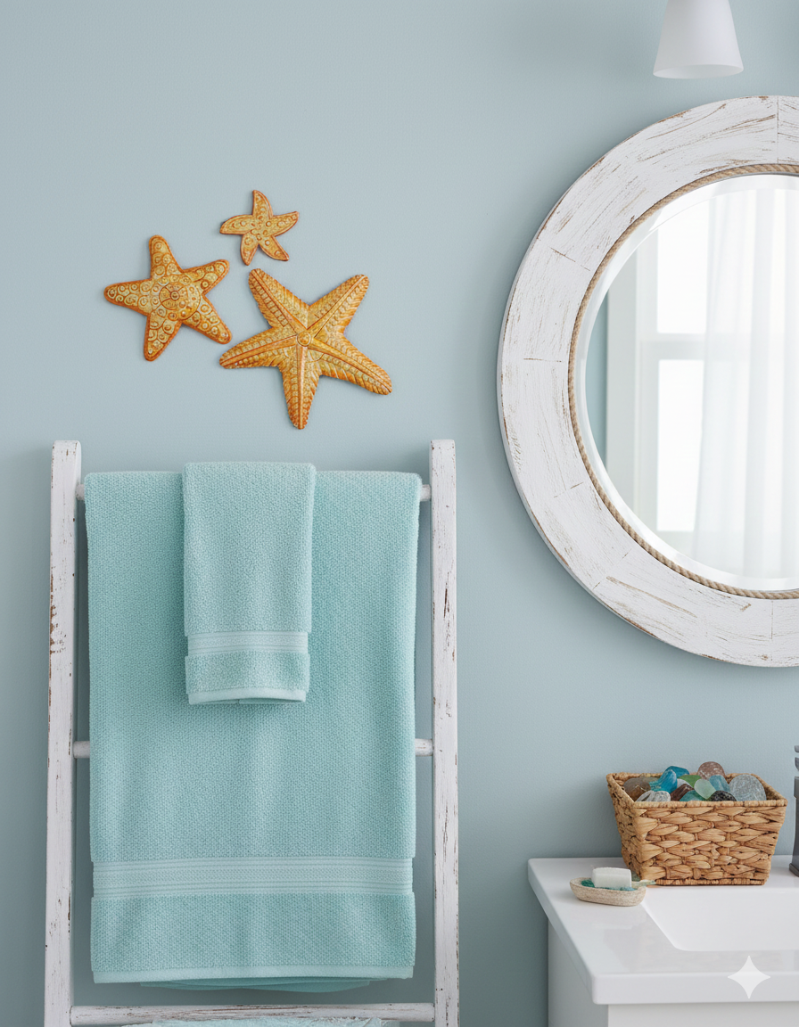 Handcrafted Painted Sea Star Wall Decor – Haitian Metal Art Set (Set of 3)