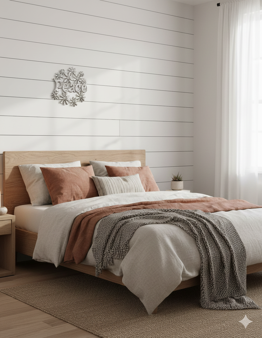 Handcrafted Peace & Flowers Metal Wall Art – Haitian Artisan Decor.