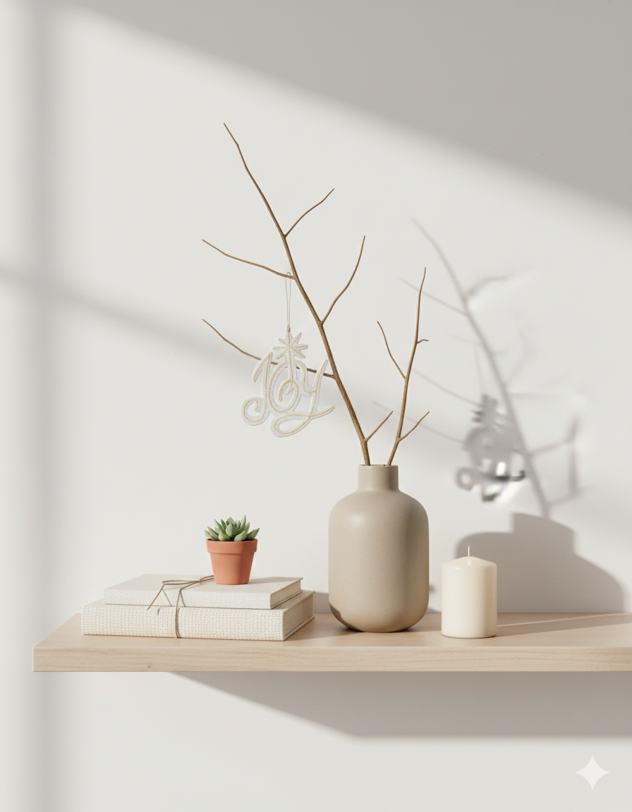 Handmade White “Joy” Christmas Ornament – Haitian Artisan Holiday Decor.