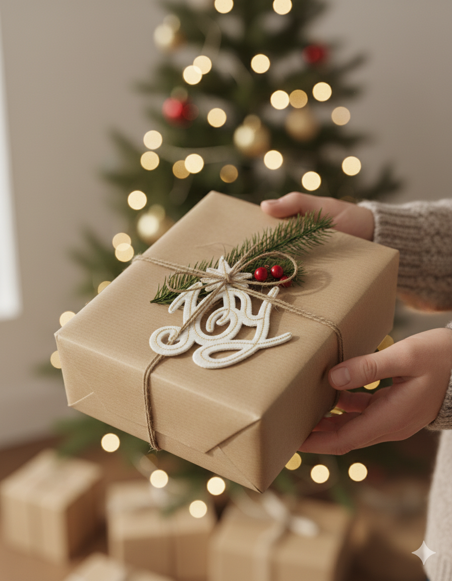 Handmade White “Joy” Christmas Ornament – Haitian Artisan Holiday Decor.