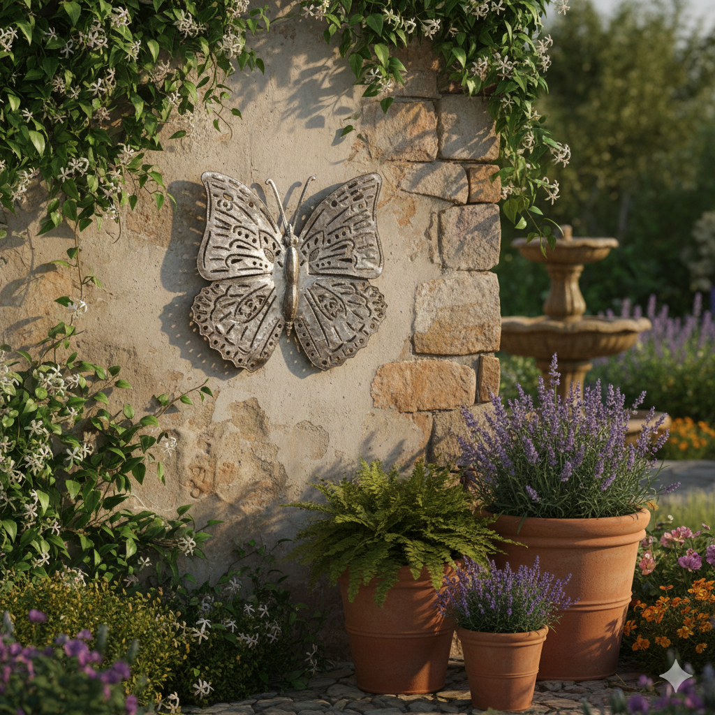 Large 3D Metal Butterfly Wall Art – Handmade by Haitian Artisans.