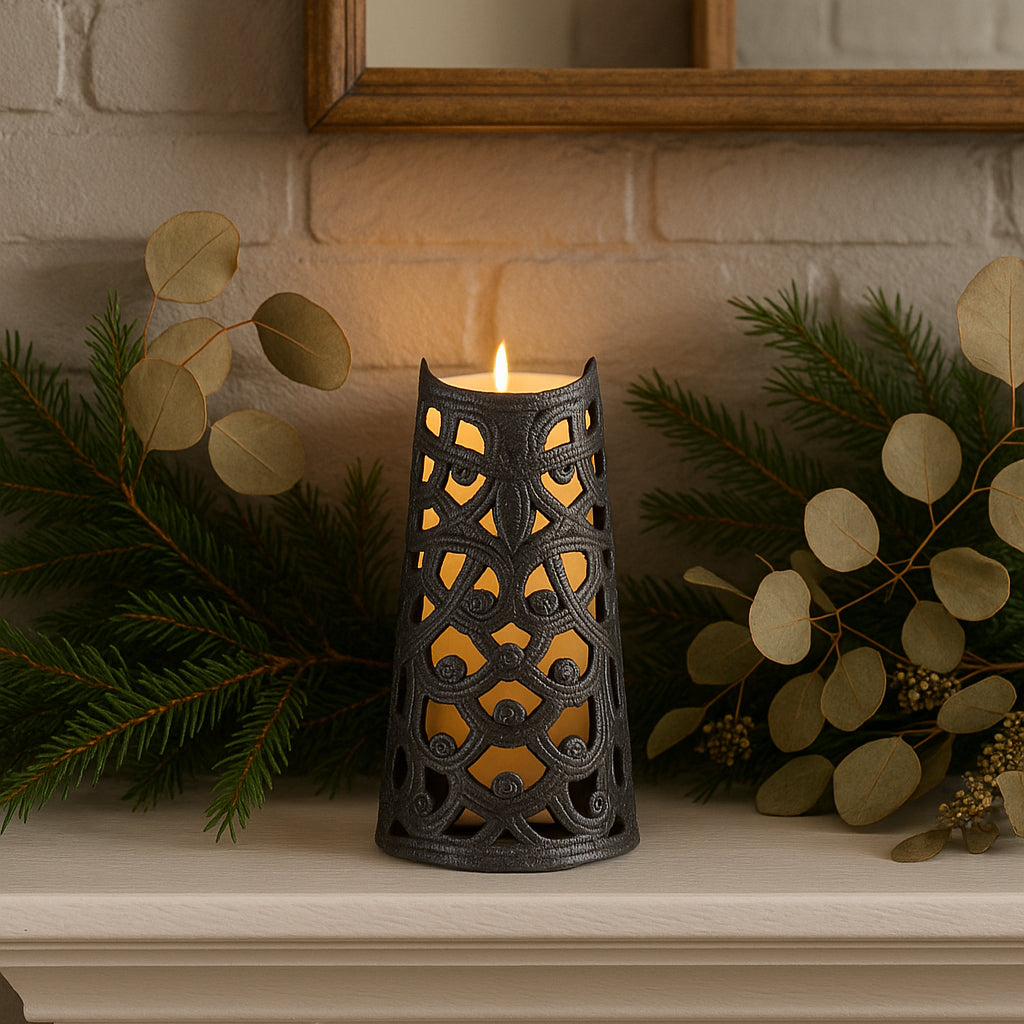 Handcrafted Metal Owl Candle Holder – Haitian Artisan Home Decor.