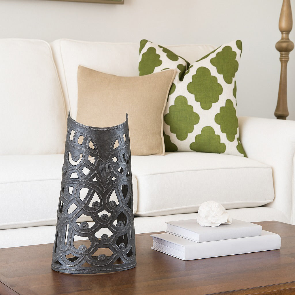 Handcrafted Metal Owl Candle Holder – Haitian Artisan Home Decor.