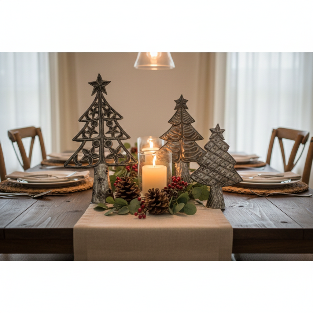 We Three Trees – Set of 3 Handmade Haitian Metal Christmas Trees (Set of 3)