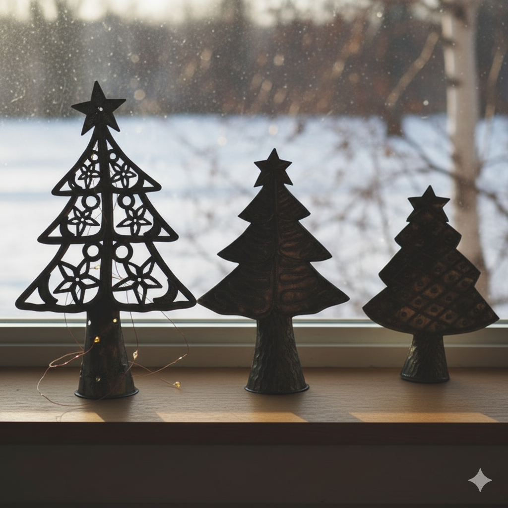 We Three Trees – Set of 3 Handmade Haitian Metal Christmas Trees (Set of 3)