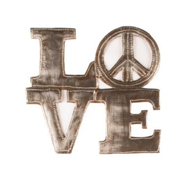 LOVE It!Metal Wall Art. Handmade in Haiti. Recycled Metal. Housewarming Gifts. Home and Outdoor Decor. Patio and Garden.