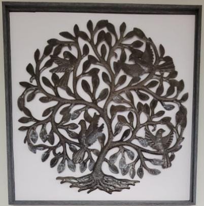 Travelers Tree Metal, Wall Art. Handmade in Haiti. Recycled Metal. Housewarming Gifts. Home, Patio, and Garden Decor. Outdoor/Indoor.