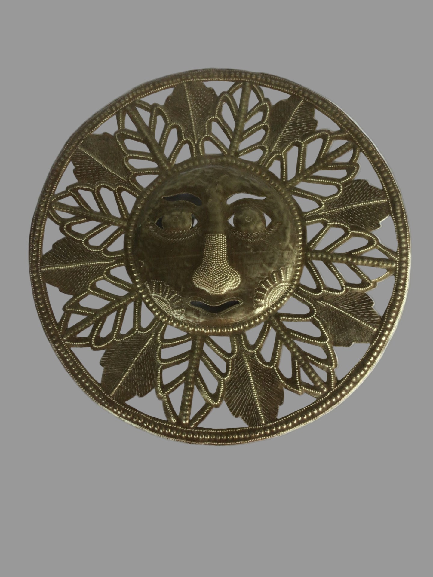 Sunburst Harmony Wall Décor – Handmade Haitian Metal Art.