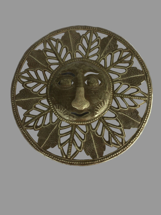 Sunburst Harmony Wall Décor – Handmade Haitian Metal Art.