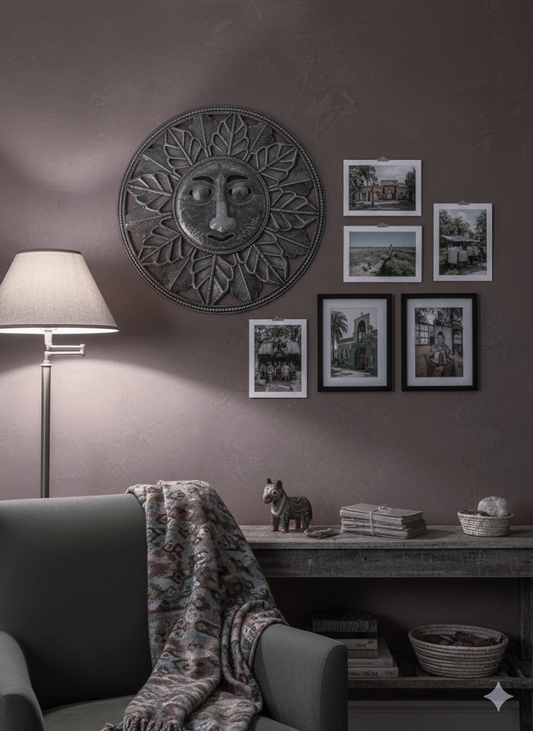 Sunburst Harmony Wall Décor – Handmade Haitian Metal Art.