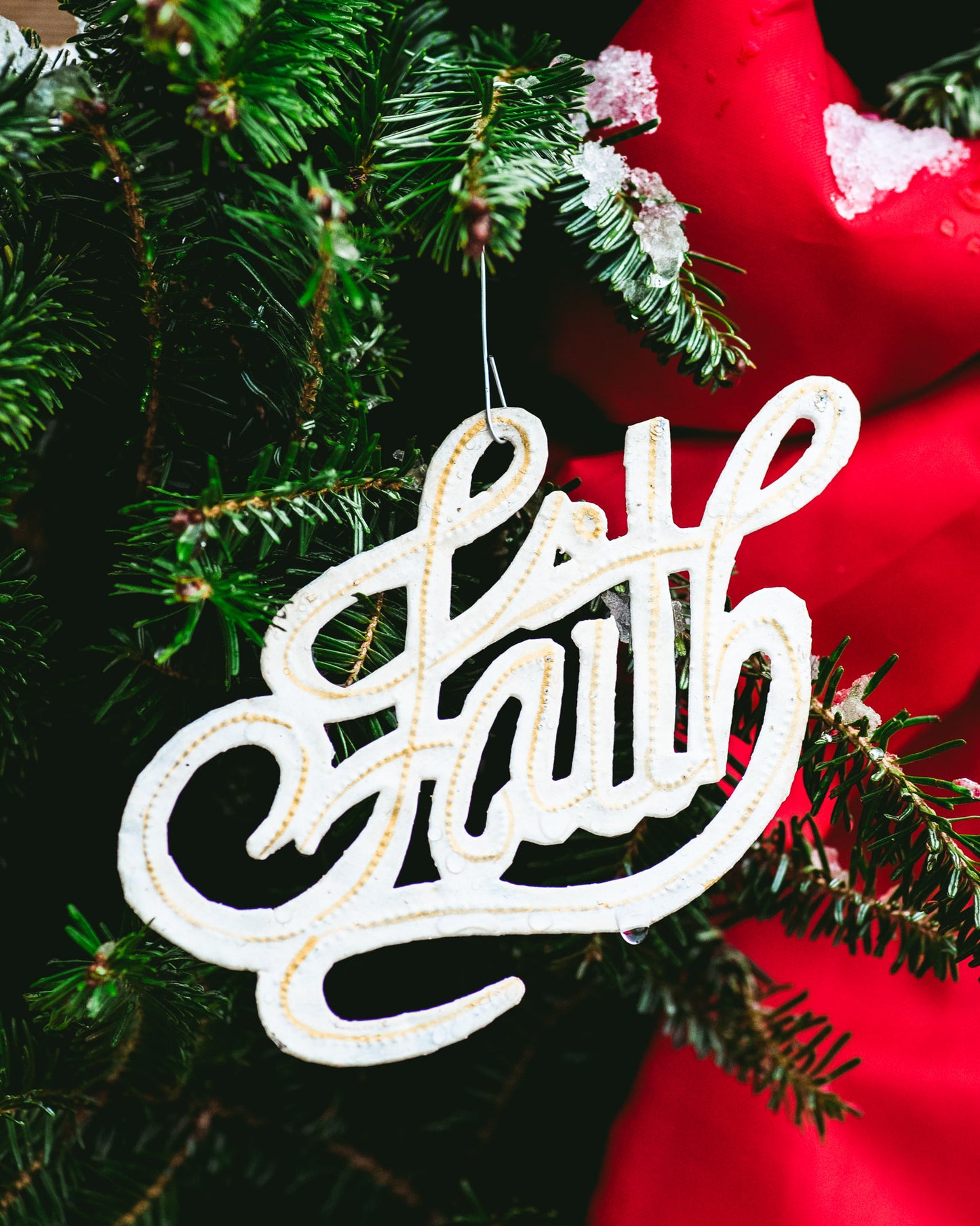 White Faith Ornament