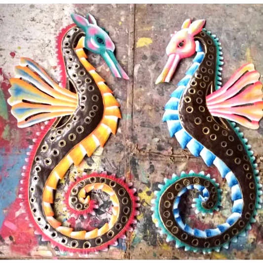 Painted Vibrant Seahorses (Set of 2)
