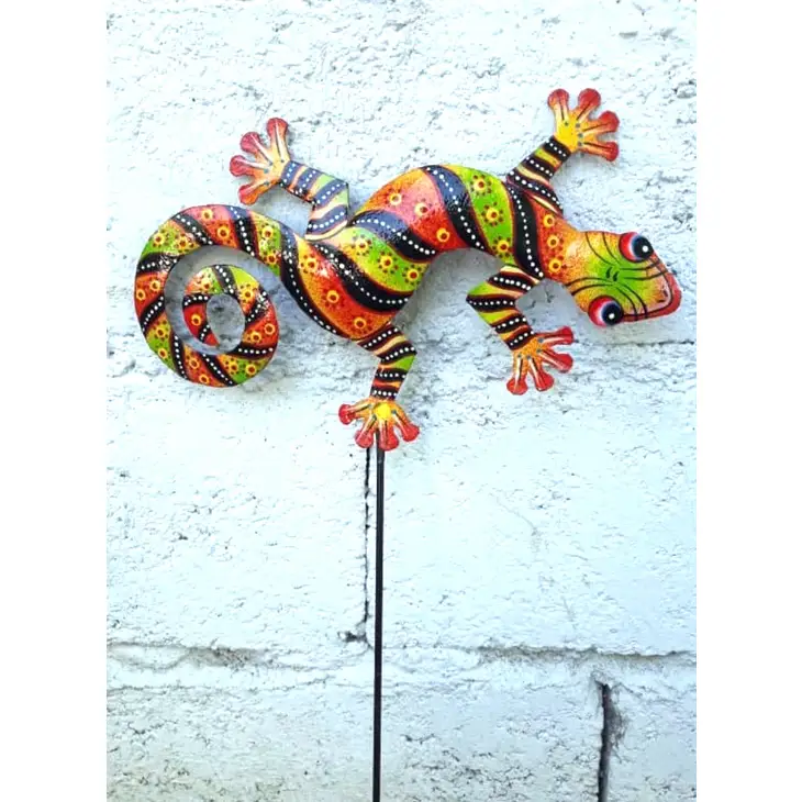 Painted Banded Gecko Garden Stake