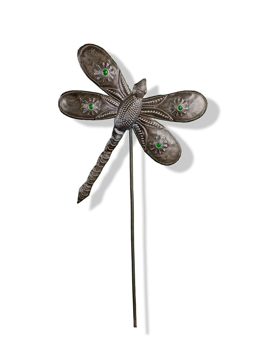 Dragonfly Garden Stake with Marbles